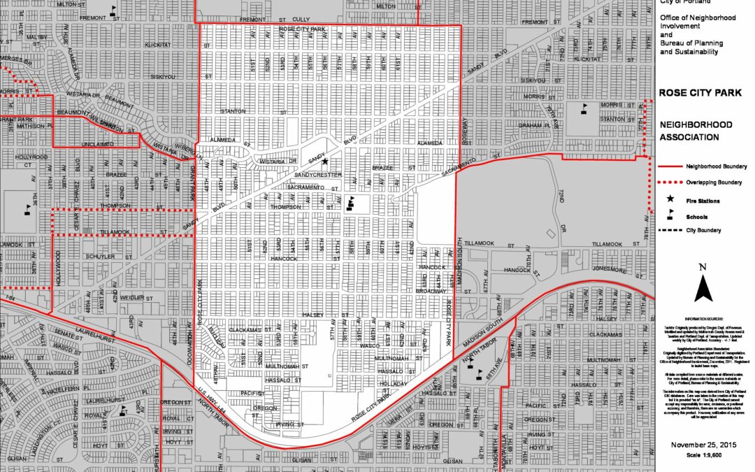 Rose City Park Boundaries Map